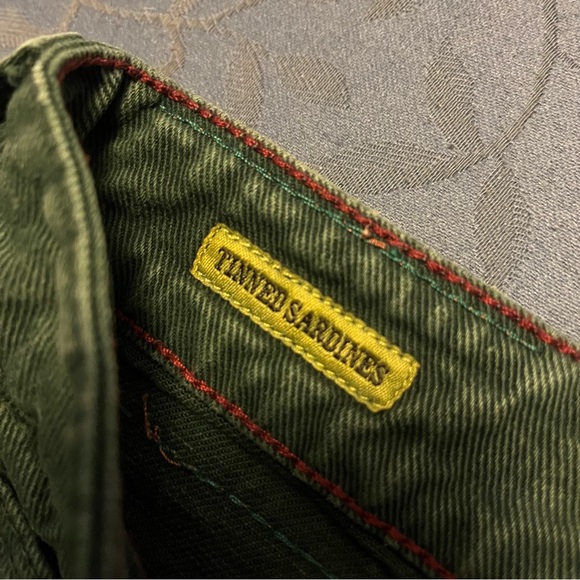 Ted Baker Jeans Tinned Sardines Green Button Fly Size 32R - Picture 5 of 11